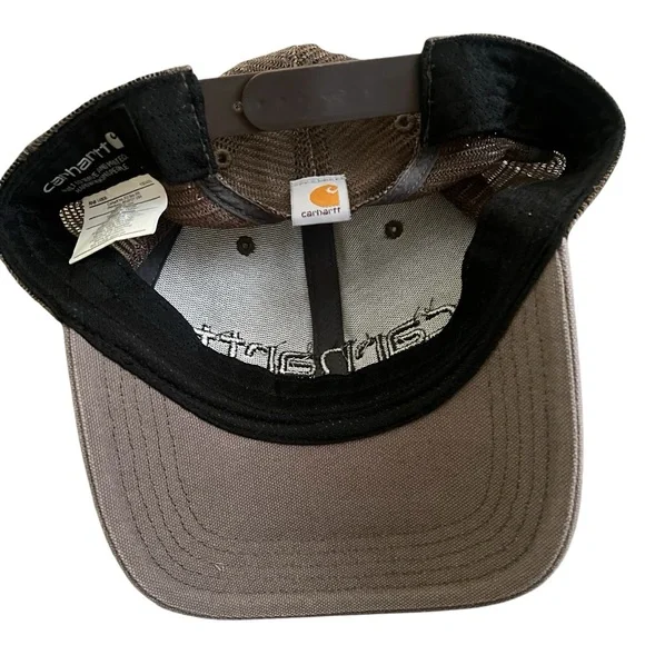 Carhartt Men's Gray Canvas Mesh-Back Logo Graphic Snapcap One size - Picture 4 of 5